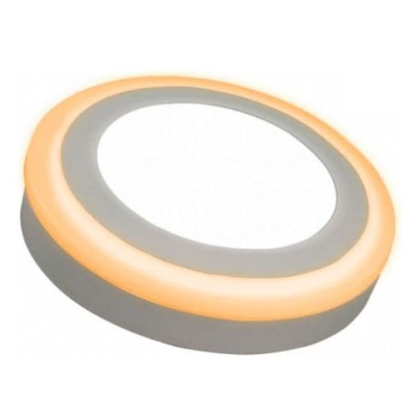 Painel Led Sobrepor 18W+6W Alumínio Redondo 1400 lm 6500+3000K Branco/Amarelo Autovolt 15000H Dual Color