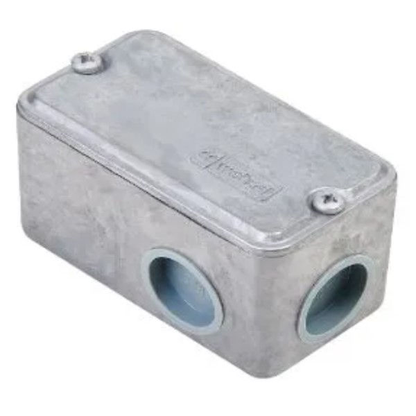 Condulete Alumínio Múltiplo LPW 2.1/2"-3" com Rosca BSP com Tampa Cega e 2 Tampões sem Vedação sem Pintura