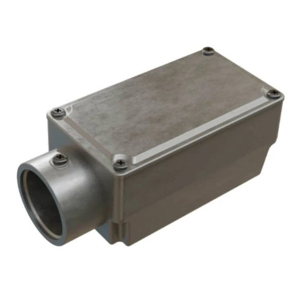 Condulete Alumínio Tipo e 1.1/4" com Rosca BSP com Tampa Cega com Vedação sem Pintura