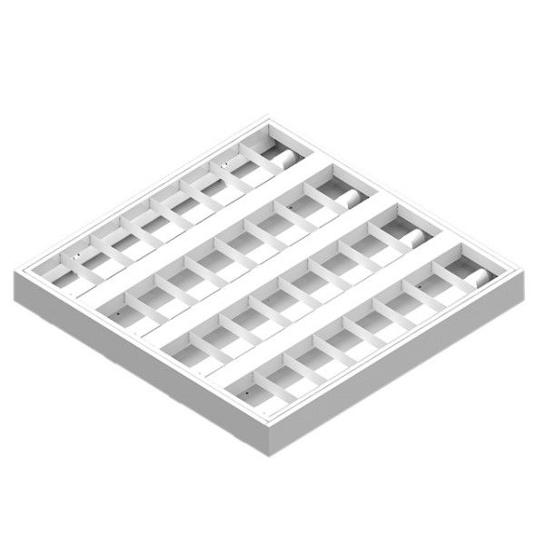 Luminária Comercial Luminária Comercial Embutir/Sobrepor para 4 Lâmpadas T8 60 cm com Soquete G13 Chapa Aço Atela com Aletas em Alumínio