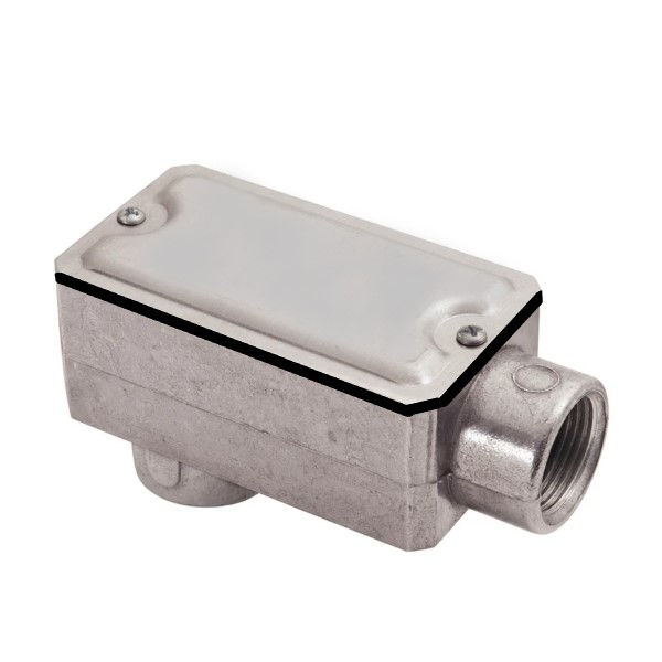 Condulete Alumínio Tipo LB 1.1/4" com Rosca BSP com Tampa Cega com Vedação sem Pintura