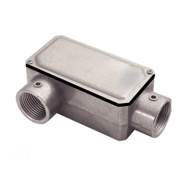 Condulete Alumínio Tipo LR 1.1/4" com Rosca BSP com Tampa Cega com Vedação sem Pintura