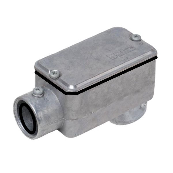 Condulete Alumínio Tipo LB 1.1/2" com Rosca BSP com Tampa Cega com Vedação sem Pintura