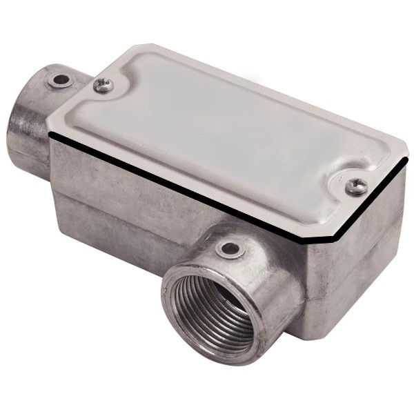 Condulete Alumínio Tipo LR 1.1/2" com Rosca BSP com Tampa Cega com Vedação sem Pintura