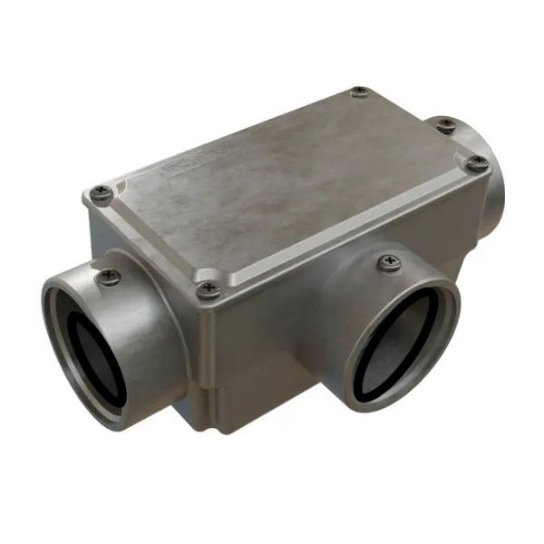 Condulete Alumínio Tipo T 1.1/2" Com Rosca BSP Com Tampa Cega Com Vedação S/Pintura