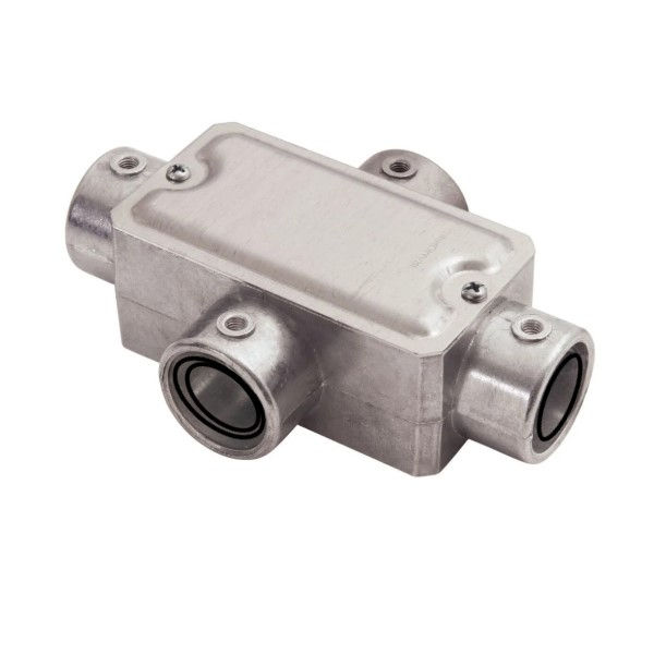 Condulete Alumínio Tipo X 1.1/2" com Rosca BSP com Tampa Cega com Vedação sem Pintura