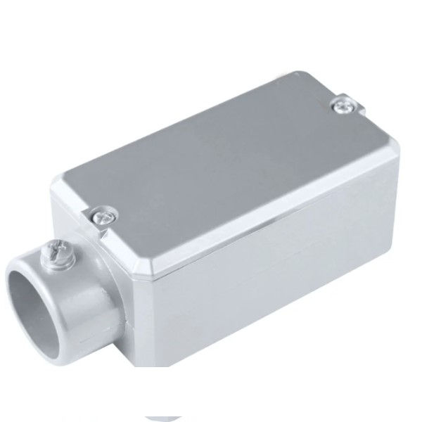 Condulete Alumínio Tipo e 3/4" sem Rosca com Tampa Cega sem Vedação Cinza