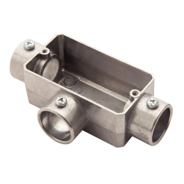 Condulete Alumínio Tipo T 1/2" sem Rosca sem Tampa sem Vedação sem Pintura IP20