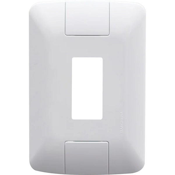 Placa PVC para 1 Módulo Vertical 4x2 Branca Linha Aria