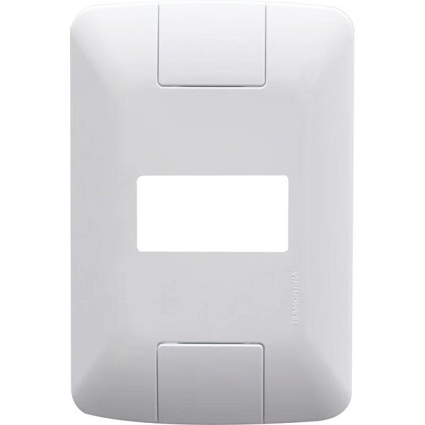 Placa PVC para 1 Módulo Horizontal 4x2 Branca Linha Aria