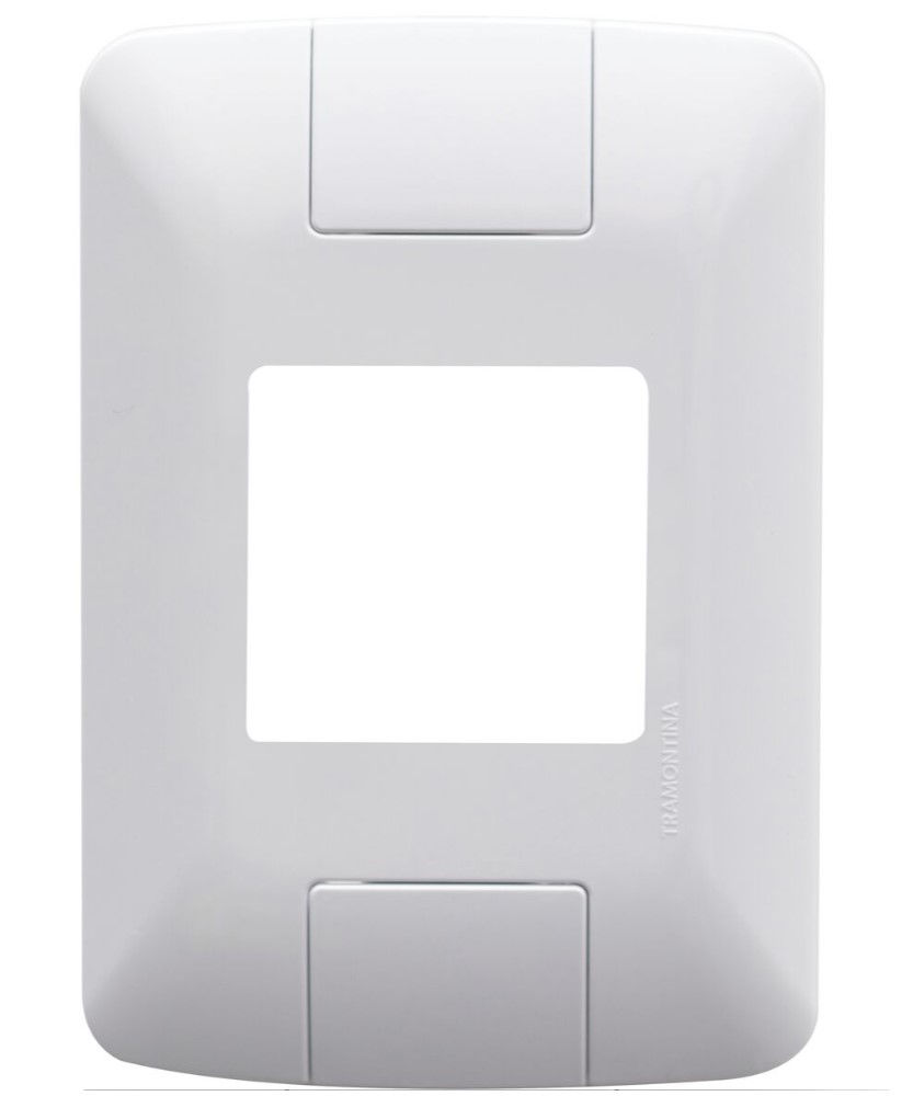Placa PVC para 2 Módulos 4x2 Branca Linha Aria (Venda Embalagem com 120 Pecas)