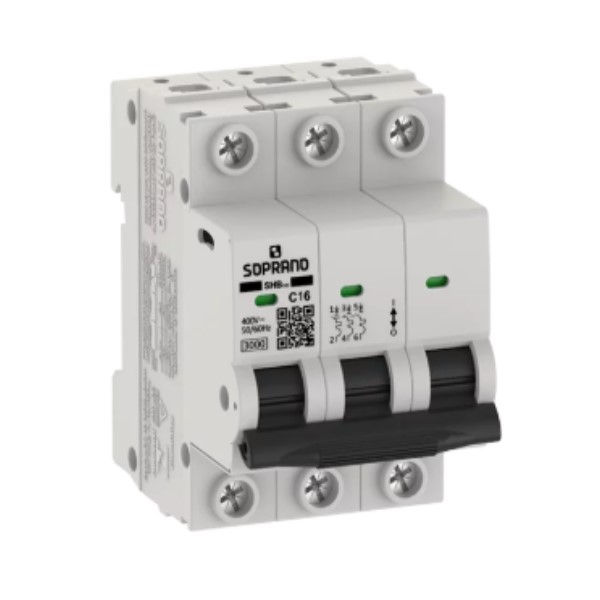 Disjuntor Termomagnético Fixo Tripolar SHB3 C 16A 5 KA/3 KA 220/380VCA DIN
