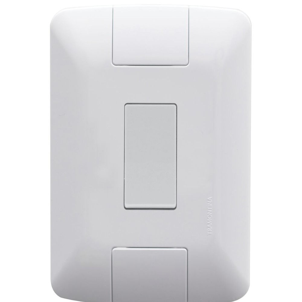 Interruptor Embutir 1 Tecla Simples Vertical 6A/250VCA 4x2 Branco Linha Aria com Placa
