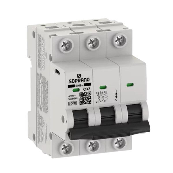Disjuntor Termomagnético Fixo Tripolar SHB3 C 50A 5 KA/3 KA 220/380VCA DIN