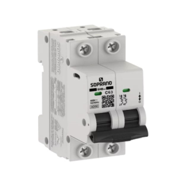 Disjuntor Termomagnético Fixo Bipolar SHB2 C 63A 5 KA/3 KA 220/380VCA DIN