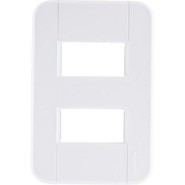 Placa PVC para 2 Módulos Distanciados 4x2 Branca Linha Aria