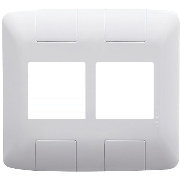 Placa PVC para 4 Módulos 4x4 Branca Linha Aria