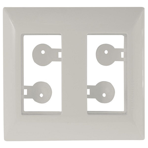Mini Espelho PVC Branco 70x74 mm para 2 Módulo