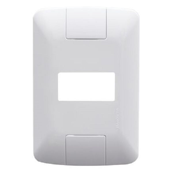 Placa PVC para 1 Módulo Horizontal 4x2 Branca Linha Aria (Venda Embalagem com 120 Pecas)