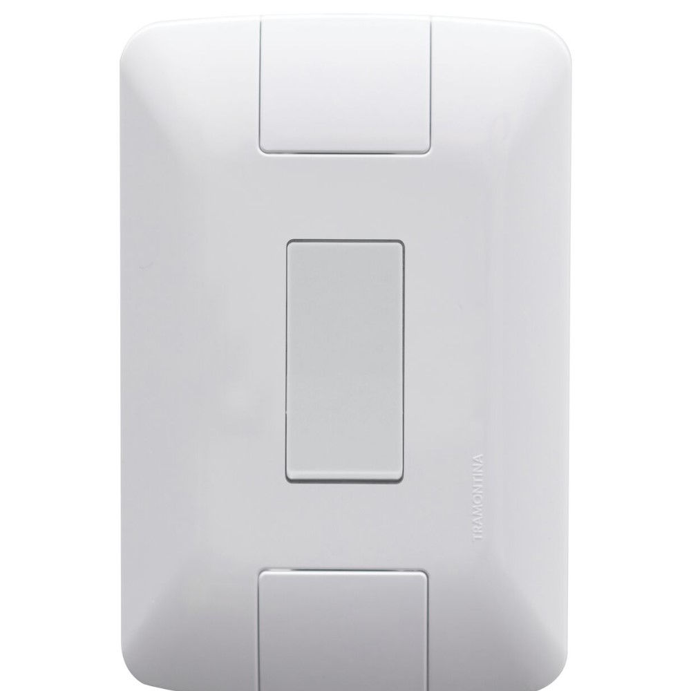 Interruptor Embutir 1 Tecla Paralela Vertical 6A/250VCA 4x2 Branco Linha Aria com Placa