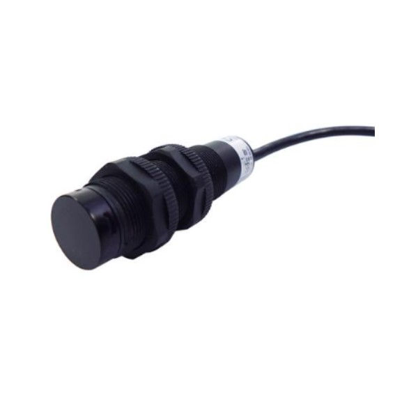 Sensor Fotoelétrico Difuso com Ajuste Cilíndrico M18 PNP 10-30VCC 1NA+1NF Alcance 400 mm com Cabo 2 M 4 Fios IP67