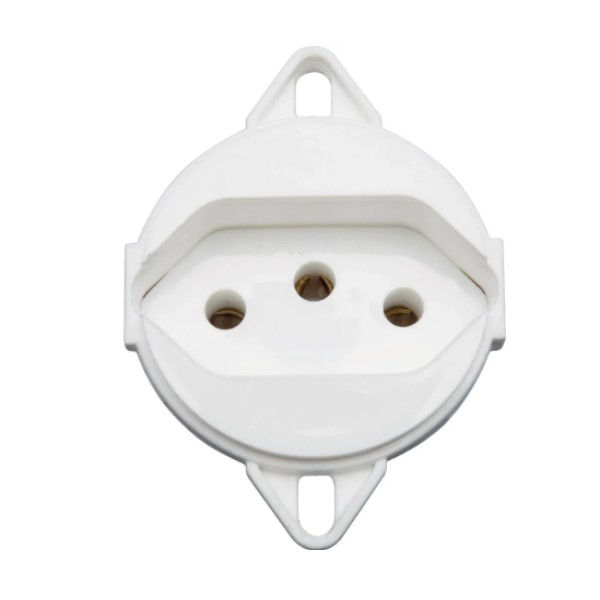 Tomada Embutir Piso ABS 2P+T 20A 250VCA sem Haste Redonda sem Placa Branca