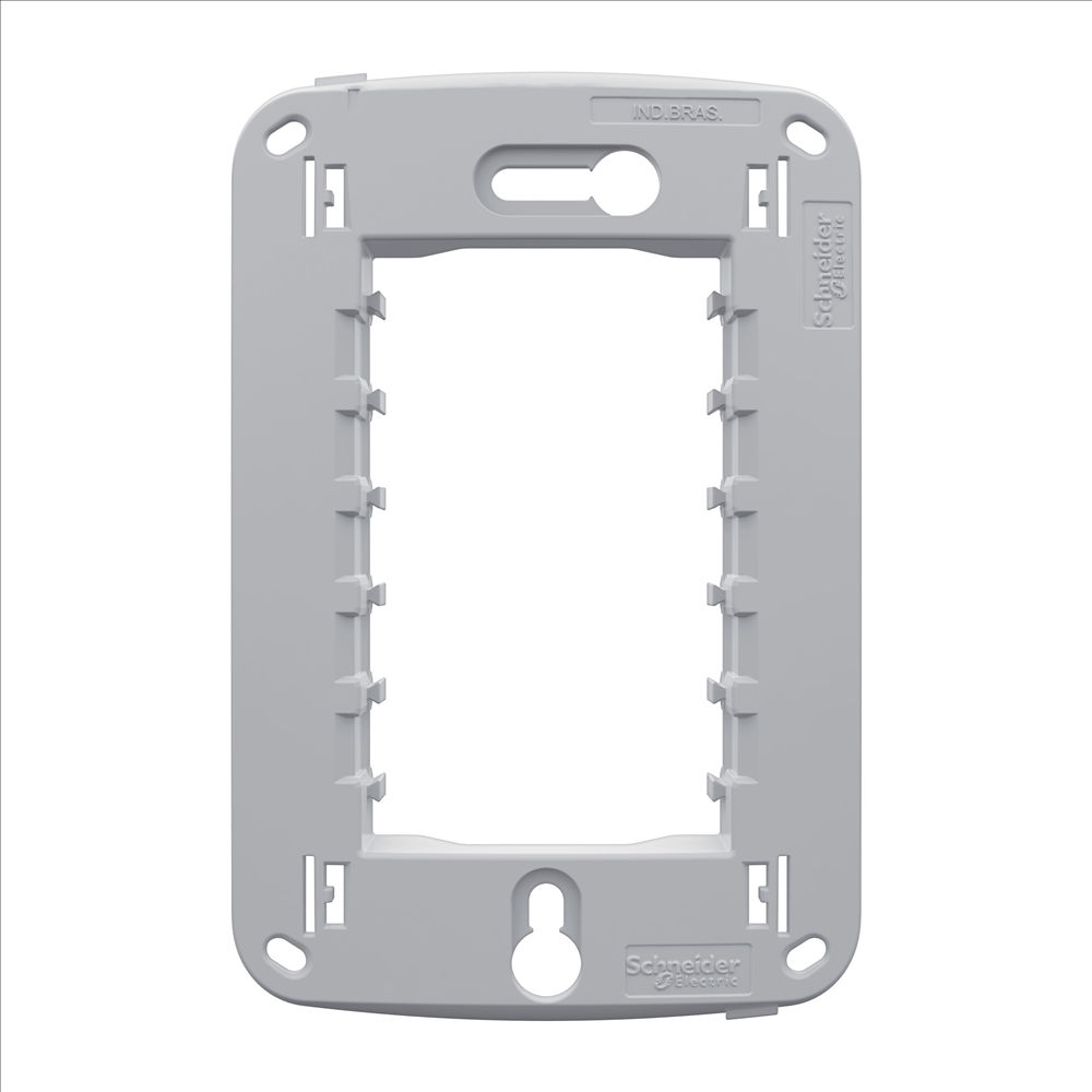 Suporte 3 Módulos para Placa PVC 4x2 Cinza Claro Miluz