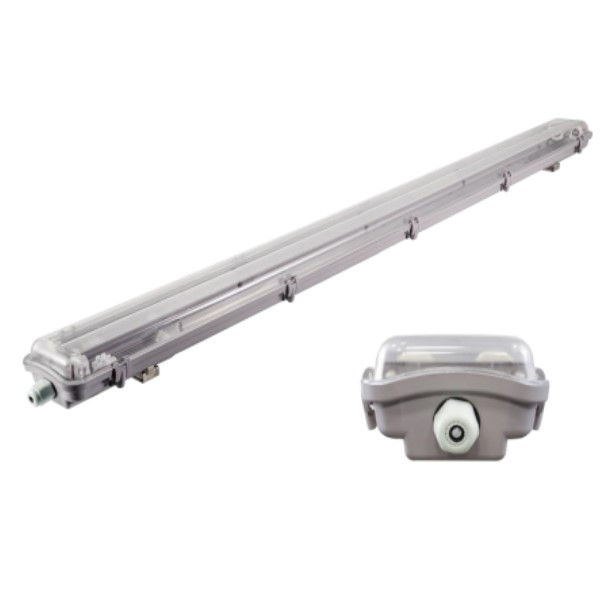 Luminária Industrial Luminária Industrial Sobrepor Hermética Housing Bellalux para 2 Lâmpadas T8/T5 120 cm com Soquete G13 e G5 IP65