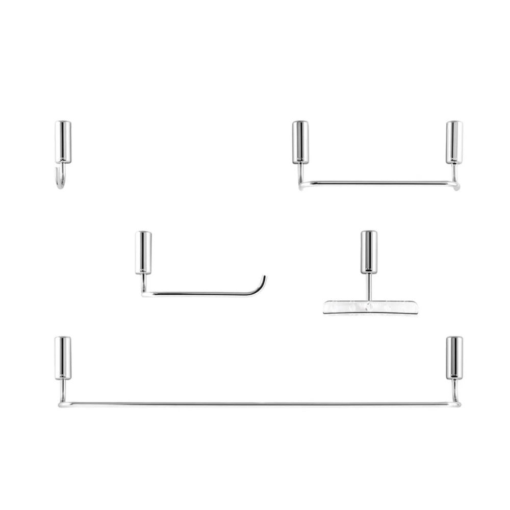 Kit Acessórios Parede Liga de Cobre para Lavatório Cromado Idea