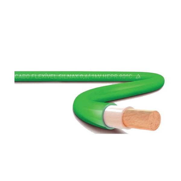 Cabo Cobre Isolado HEPR 90G 0,6/1 kV 1x 6,00 mm² ATOX FLEX Verde NBR 13248