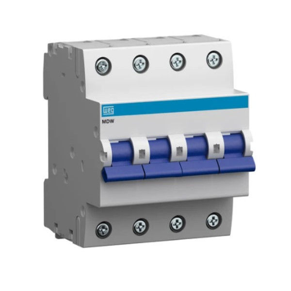 Disjuntor Termomagnético Fixo Tetrapolar MDW C 25A 5 KA/3 KA 220/380VCA DIN
