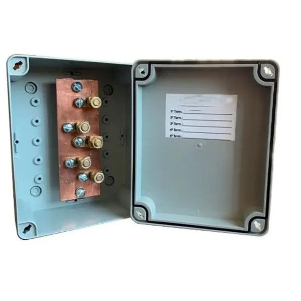 Caixa Equalização Sobrepor com 5 Terminais Chapa 170x140x90 mm Cinza