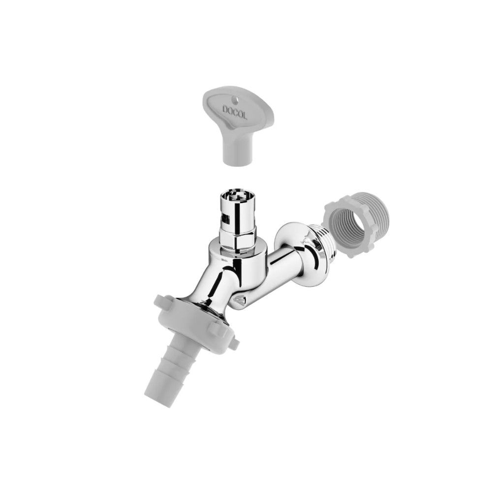 Torneira Jardim e Tanque Ligas de Cobre Acionamento Restrito para Parede 1/2" e 3/4" Cromada