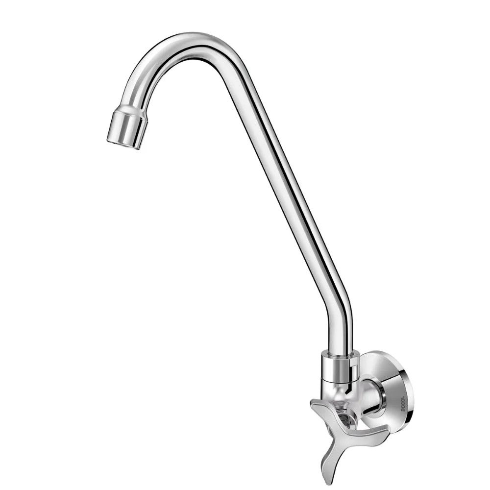 Torneira Cozinha Ligas de Cobre Acionamento Rotativo para Parede 1/2" e 3/4" Cromada Alta Nova Pertutti