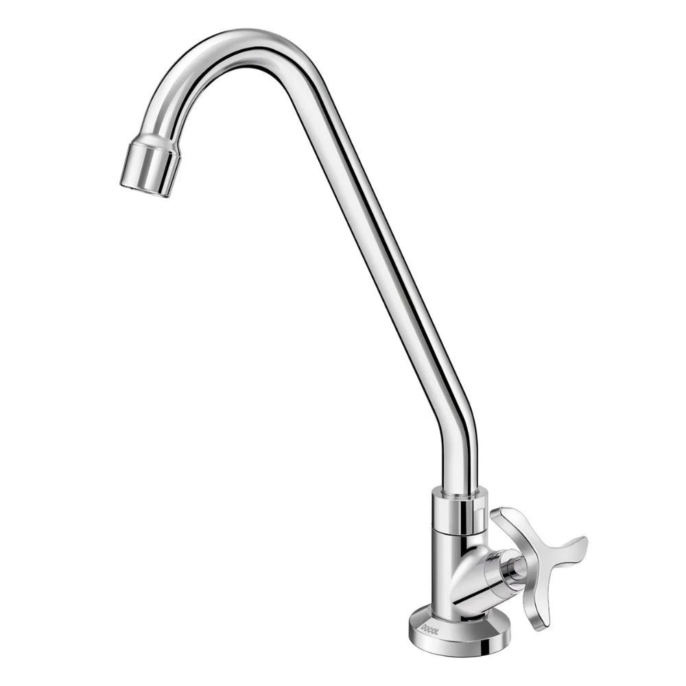 Torneira Cozinha Ligas de Cobre Longa para Balcão 1/4" de Volta 1/2" Cromada Alta Nova Pertutti