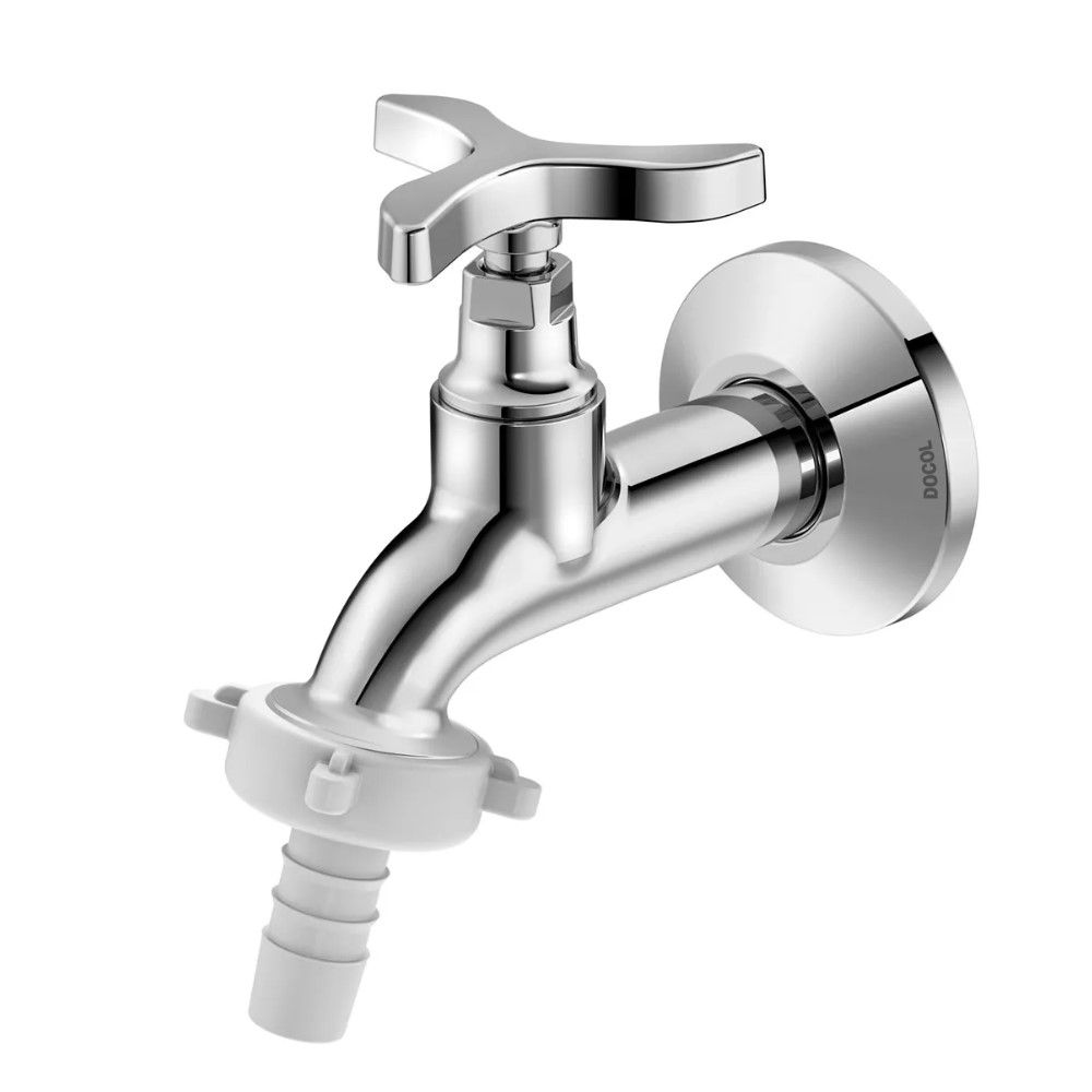 Torneira Jardim Ligas de Cobre Acionamento Rotativo com Canopla 1/2" e 3/4" Cromada Fixa Nova Pertutti