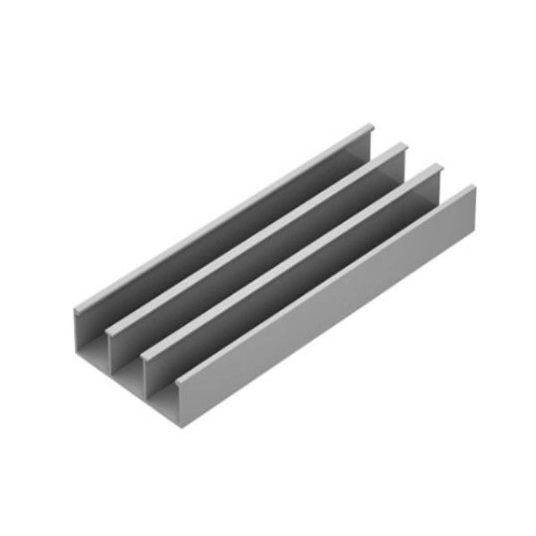 Canaleta Alumínio Triplo com Divisória 73x25x3000 mm sem Tampa Cinza Liso Standard