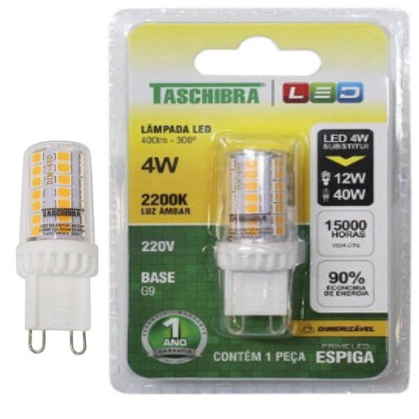 Lâmpada Lâmpada LED 4W Espiga Dimerizável G9 220V 2200K 400 lm 15.000H