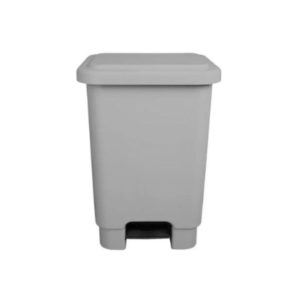 Lixeira Retangular com Pedal 60 L Plástico Cinza