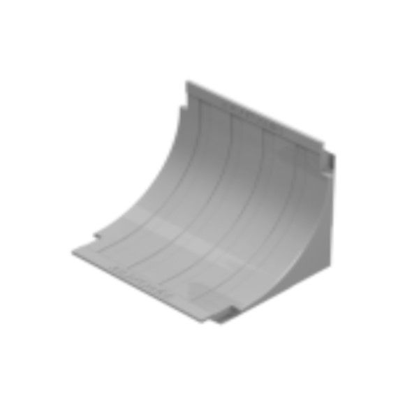 Curva Alumínio Plana Ranhurada Vertical Interna 90G Raio 30 mm para Canaleta Dutotec 25 mm Cinza Liso Standard