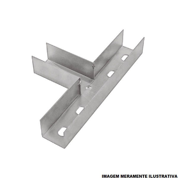 Emenda T Galvanizada a Fogo Interna 38x38 mm para Perfilado