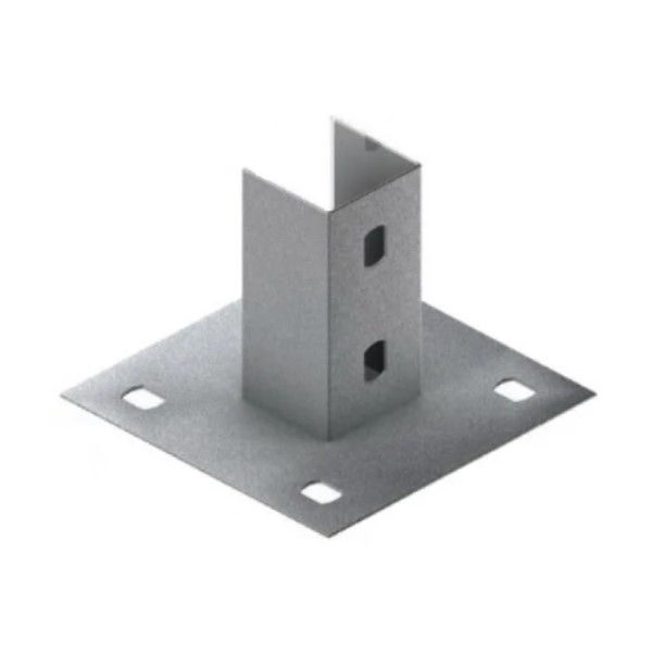 Sapata Externa Galvanizada Eletrolítica para Perfilado 38x38 4 Furos