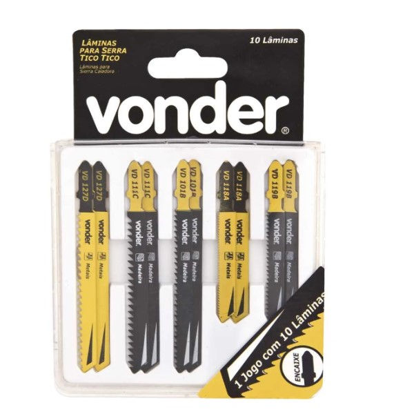 Jogo Lâminas com 10 Peças para Serra Tico-Tico