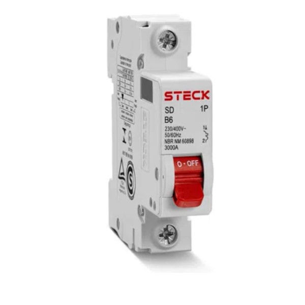 Disjuntor Termomagnético Fixo Unipolar SDD61 B 6A 5 KA/3 KA 127/220VCA DIN