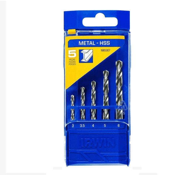 Jogo Brocas Aço Rápido com 5 Brocas com Estojo 3A 6 mm