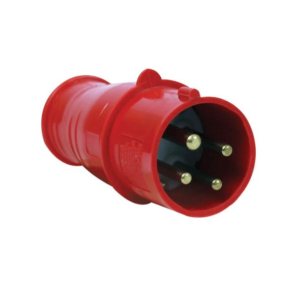 Plugue Industrial 3P+T 16A 380VCA Vermelho 6H Brasikon IP44