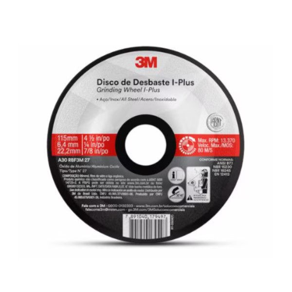 Disco Desbaste para Metal 115x6,4x22,23 mm