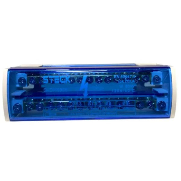 Bloco Distribuição para Trilho DIN 125A 26 KA Bipolar 30 Terminais