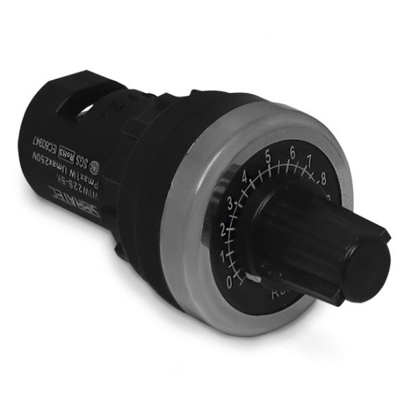 Potenciômetro Potenciômetro Linear Tipo B sem Chave 5K com Knob W1W22SSM-5 Preto