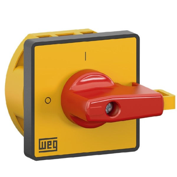 Chave Seccionadora Rotativa MSW Bipolar 12A Fixação Topo com Manopla Vermelha SOB Carga